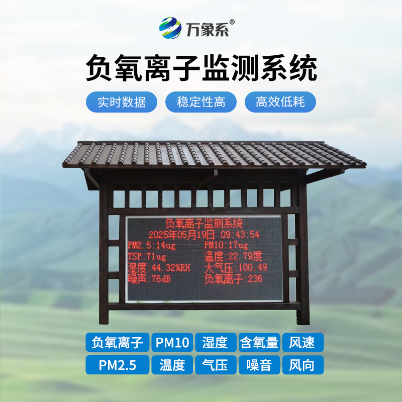 在線負氧離子監(jiān)測系統(tǒng)，空氣質量肉眼可見